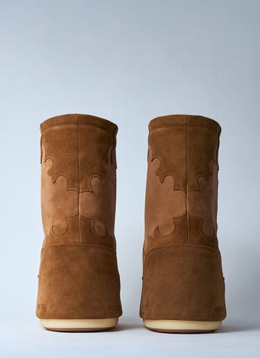 Moon Boot 아이콘 스웨이드 자수 부츠 브라운 mnb0360003