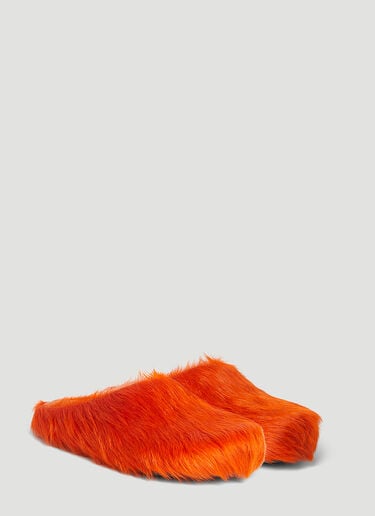 Marni Fussbett Sabot Hairy Mules Orange mni0147019