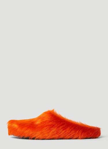Marni Fussbett Sabot Hairy Mules Orange mni0147019