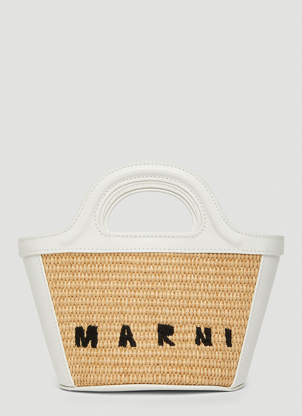 MARNI | Tropicalia Micro Bag in Brown Leather and Raffia