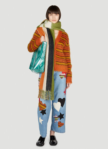 Marni 퍼지 스트라이프 카디건 오렌지 mni0253022