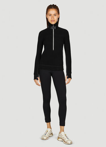 Moncler Grenoble Quarter-Zip-Up Sweatshirt Black mog0253017