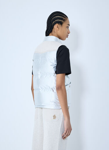 Moncler Grenoble ピンチョット ラメ ダウン ジレ シルバー mog0259002