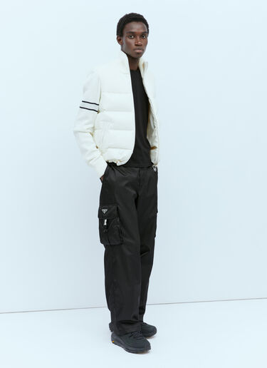 Logo Jacquard Down Cardigan Moncler Logo Jacquard Down Cardigan Cream mon0154025