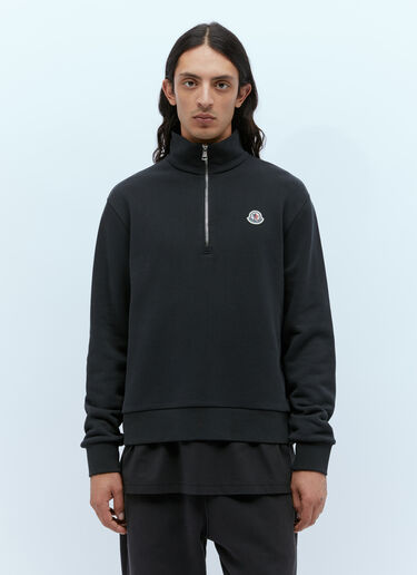 徽标贴饰半拉链运动衫 Moncler 徽标贴饰半拉链运动衫 黑色 mon0155021