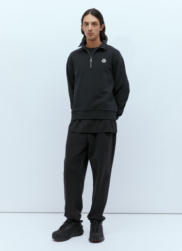 徽标贴饰半拉链运动衫 Moncler 徽标贴饰半拉链运动衫 黑色 mon0155021