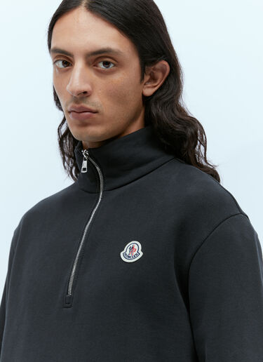 徽标贴饰半拉链运动衫 Moncler 徽标贴饰半拉链运动衫 黑色 mon0155021