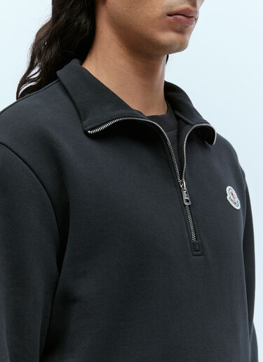 徽标贴饰半拉链运动衫 Moncler 徽标贴饰半拉链运动衫 黑色 mon0155021
