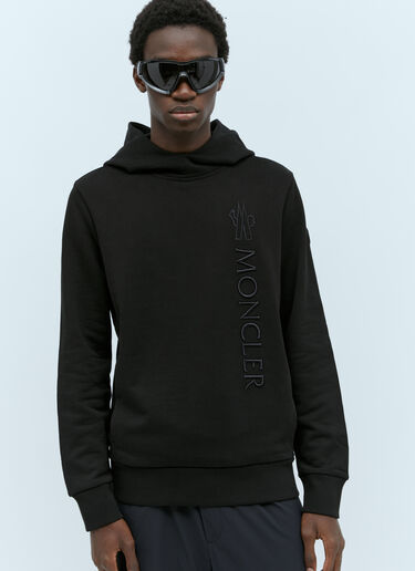 Moncler 로고 자수 후드티셔츠 블랙 mon0155039