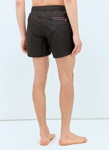 Moncler Logo Patch Swim Shorts Black mon0157047