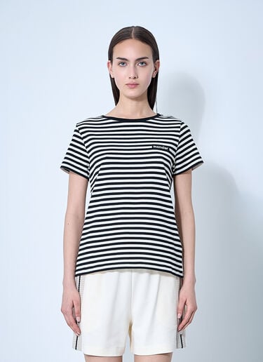 Moncler 스트라이프 로고 모티프 티셔츠 블랙 mon0260026