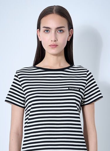 Moncler 스트라이프 로고 모티프 티셔츠 블랙 mon0260026