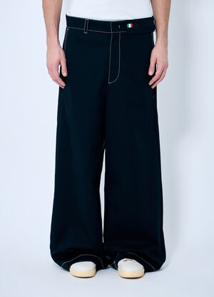8 Moncler Palm Angels Wide-Leg Pants Black mpa0159002