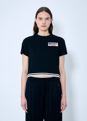 8 Moncler Palm Angels Cropped Logo T-Shirt Black mpa0259004
