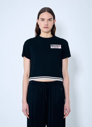 8 Moncler Palm Angels Cropped Logo T-Shirt Black mpa0259004