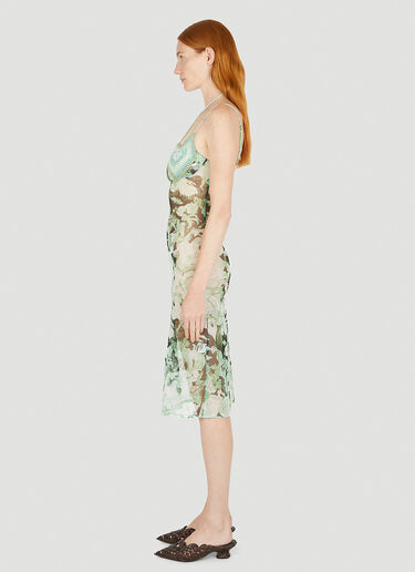 Crochet Hearts Graphic Mesh Dress Marco Rambaldi Crochet Hearts Graphic Mesh Dress Green mra0250017