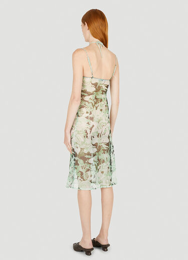 Marco Rambaldi Crochet Hearts Graphic Mesh Dress Green mra0250017