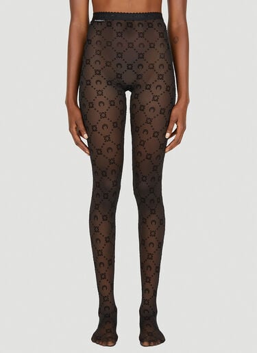 Marine Serre Flocked Mesh Leggings Black mrs0252028