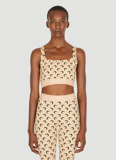 All Over Moon Cropped Top Marine Serre All Over Moon Cropped Top Beige mrs0252030