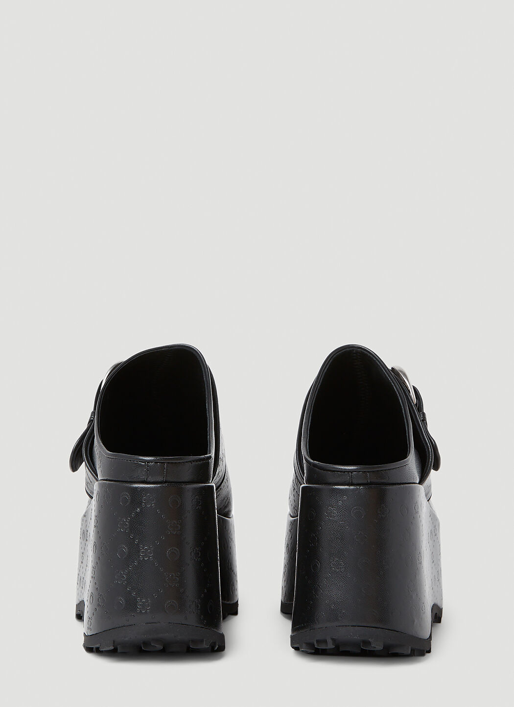 Marine Serre Women's' Monogram Platform Mules in Black | LN-CC®