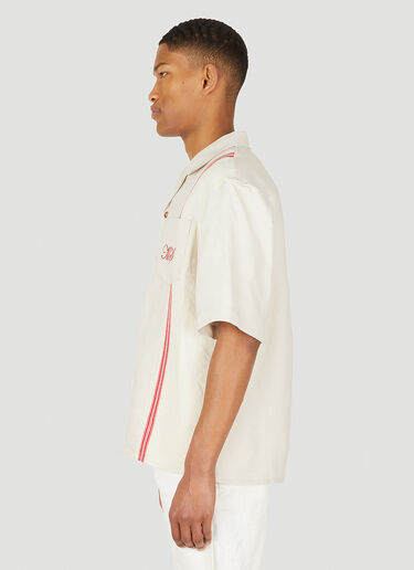 Tea Towel Bowling Shirt Marine Serre Tea Towel Bowling Shirt White mrs0348001