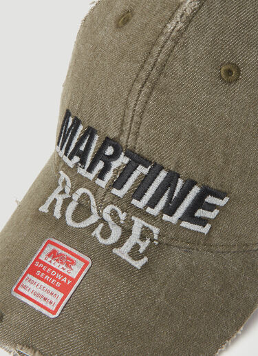 Martine Rose 徽标刺绣仿旧棒球帽 卡其色 mtr0154019