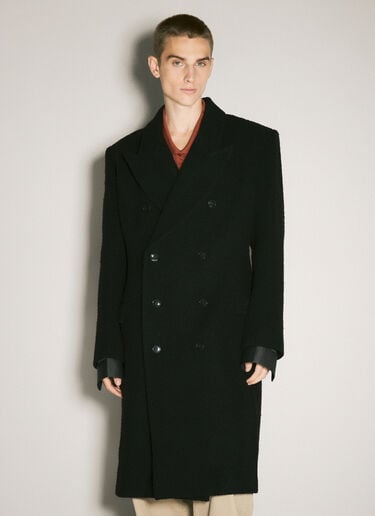 Martine Rose ダブルブレストシャツオーバーコート ブラック mtr0158007