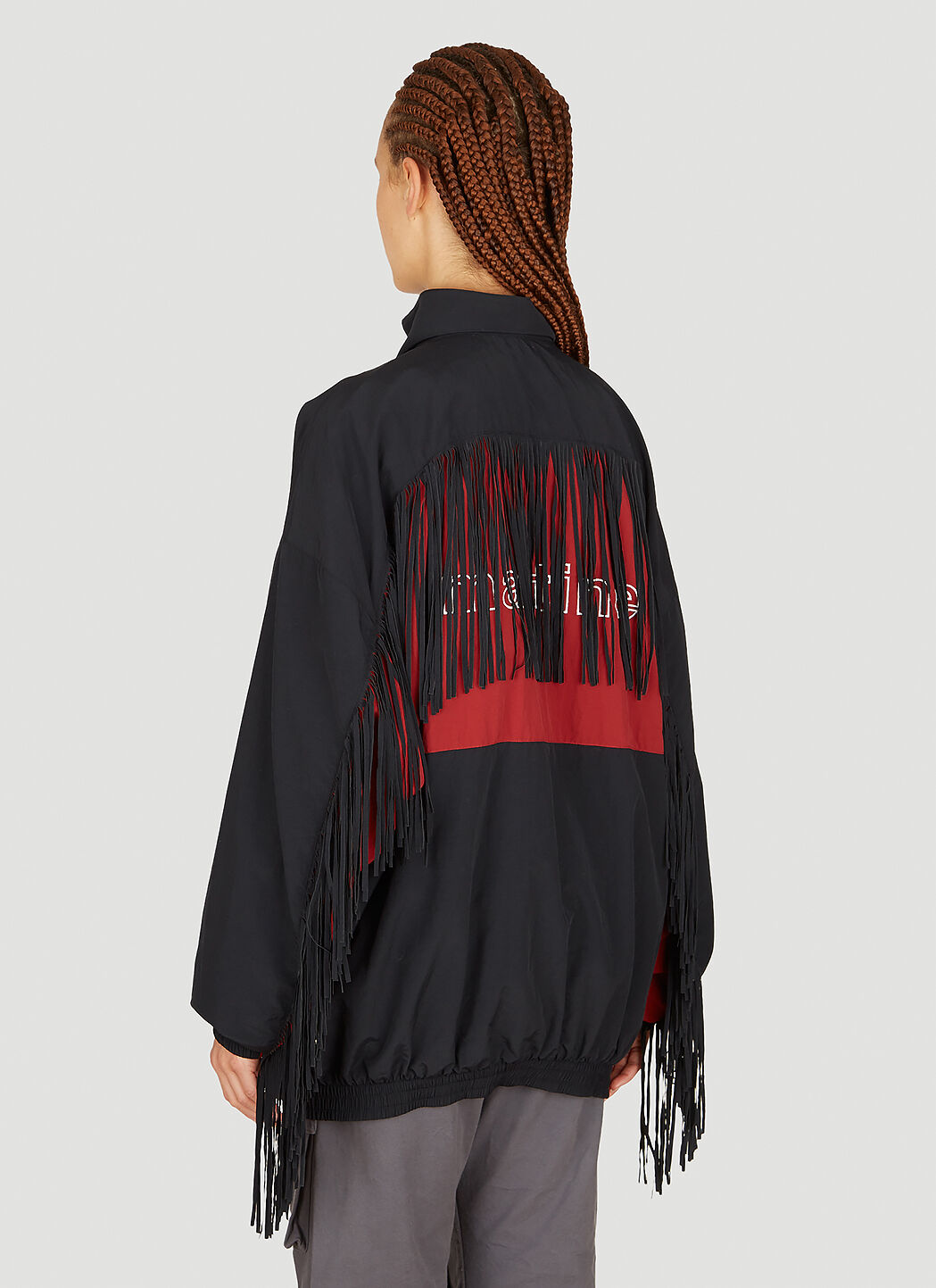 Martine Rose Black & Red Fringe Track Jacket Martine Rose