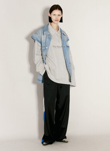 Logo Embroidery Zip-Up Polo Sweatshirt Martine Rose Logo Embroidery Zip-Up Polo Sweatshirt Grey mtr0255011