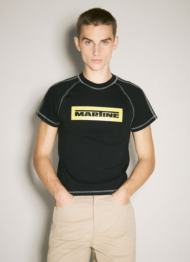 Raglan Shrunken T-Shirt Martine Rose Raglan Shrunken T-Shirt Black mtr0358008