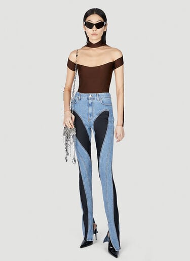 Structured Contrast Panel Jeans Mugler Structured Contrast Panel Jeans Blue mug0251060
