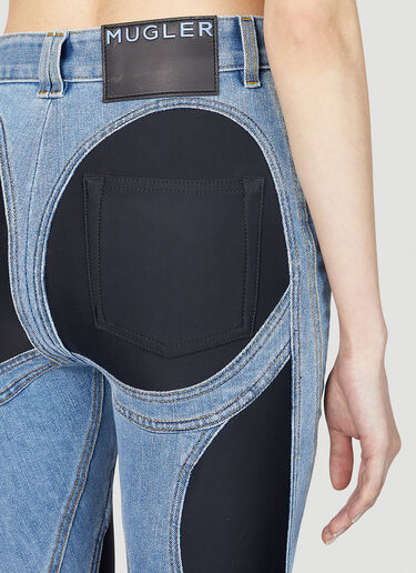 Structured Contrast Panel Jeans Mugler Structured Contrast Panel Jeans Blue mug0251060