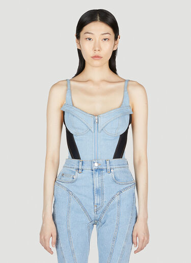 Corset Bodysuit Mugler Corset Bodysuit Light Blue mug0252027