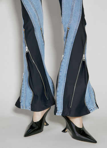 Slited Bi-Material Spiral Jeans Mugler Slited Bi-Material Spiral Jeans Blue mug0254014