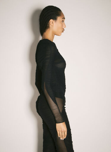 Mugler 주름진 바디수트 블랙 mug0258011
