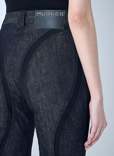 Mugler Capri Denim Cropped Pants Blue mug0259012