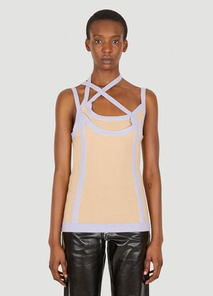 Ninamounah Asymmetric Knit Top Beige nmo0248007