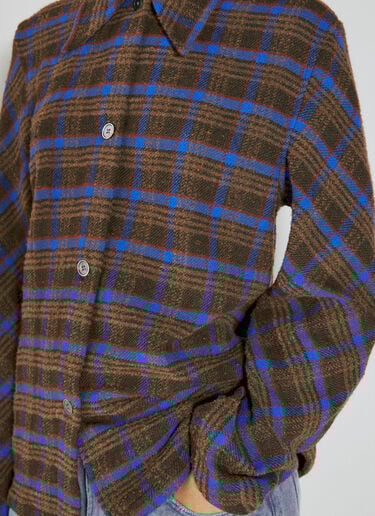 Our Legacy Sanctuary Check Bouclé Shirt Brown our0254012