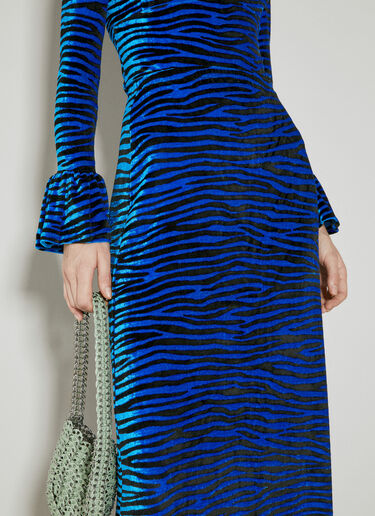 Velvet Zebra Print Skirt Rabanne Velvet Zebra Print Skirt Blue pac0253022