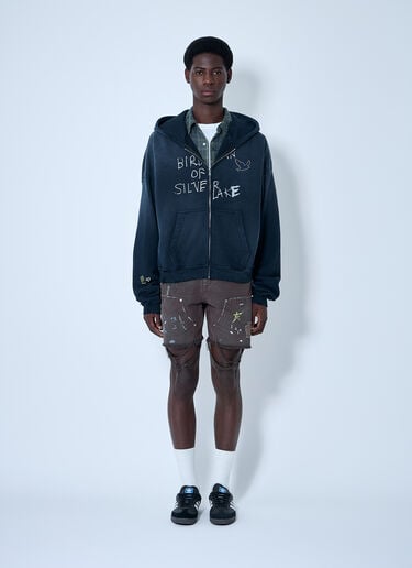 Paly Distressed Hooded Sweatshirt Black pal0160003