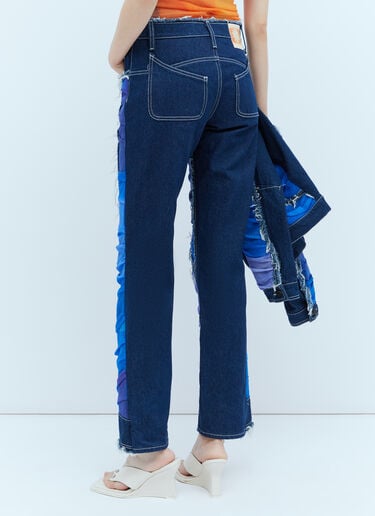 Mesh Construction Denim Jeans Paula Canovas del Vas Mesh Construction Denim Jeans Blue pcd0254001