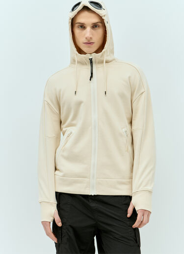 Diagonal Raised-Fleece Goggle Hooded-Sweatshirt C.P. Company Diagonal Raised-Fleece Goggle Hooded-Sweatshirt Cream pco0155017