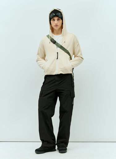 Diagonal Raised-Fleece Goggle Hooded-Sweatshirt C.P. Company Diagonal Raised-Fleece Goggle Hooded-Sweatshirt Cream pco0155017