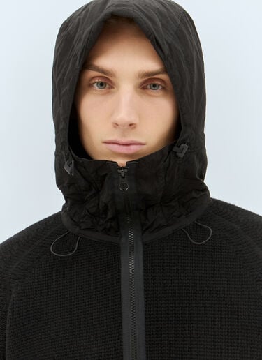 C.P. Company Nylon Hood Wool Cardigan Black pco0158002