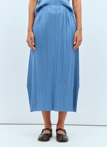 Pleats Please Issey Miyake June 褶饰中长半裙 蓝色 plp0257020