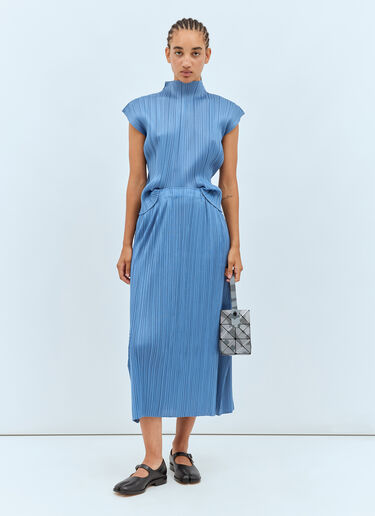 Pleats Please Issey Miyake June 褶饰中长半裙 蓝色 plp0257020