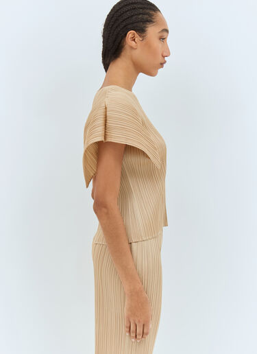 Pleats Please Issey Miyake Wide-Sleeves Top Beige plp0258006