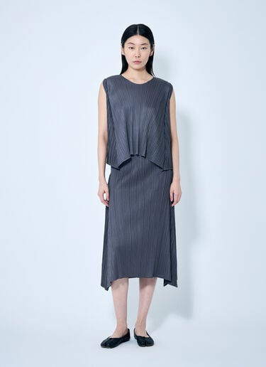효율적인 스퀘어 탑 Pleats Please Issey Miyake 효율적인 스퀘어 탑 그레이 plp0258018