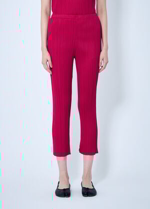 Pleats Please Issey Miyake Tapered Pleated Pants Red plp0259019