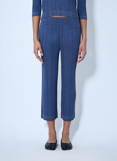 크롭 플리츠 팬츠 Pleats Please Issey Miyake 크롭 플리츠 팬츠 블루 plp0260011